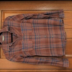 The North Face Plum and Blue Plaid Flannel Shirt